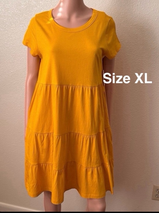 Time and Tru Dresses & Skirts - Time and Tru Women's and Women's Plus Tiered Cotton Mini Dress, Size XL